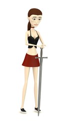 Fototapeta premium 3d render of cartoon character with sword