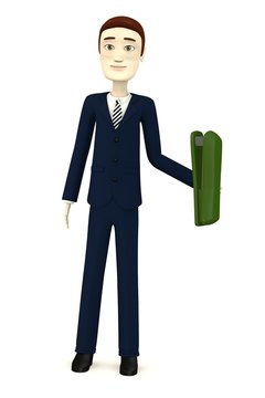 3d render of cartoon character with tapler