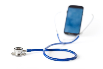 Fototapeta na wymiar Stethoscope And Mobile Phone