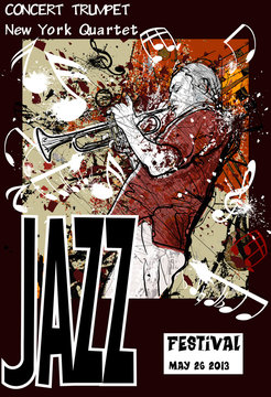 Jazz poster with trumpeter