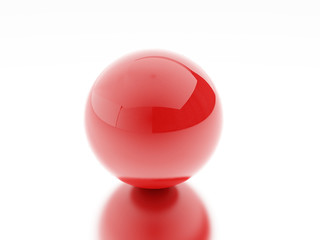 Red sphere with reflection