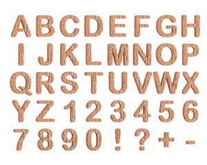 Set of 3d orange letters