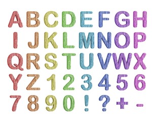 Set of 3d rainbow letters