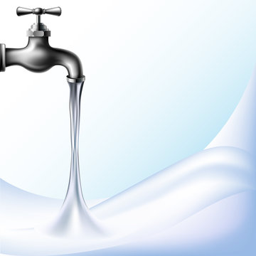 Water background with tap