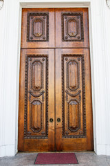 Old Ornate Brown Door