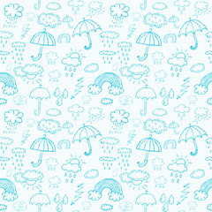 Blue weather symbols seamless pattern