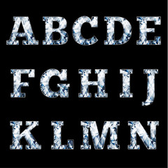 Shiny diamond alphabet letters - eps10