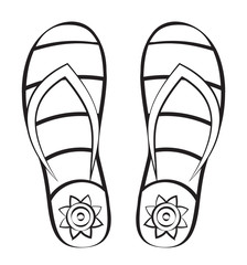 Beach slippers. Vector illustration.