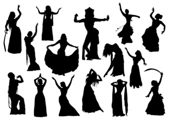 Belly dance silhouettes