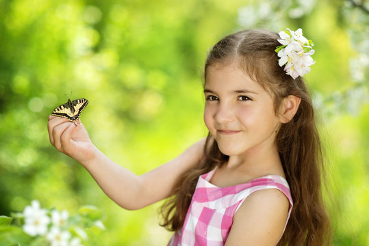 Girl with butterfly
