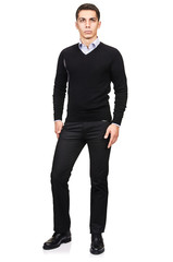Man in fashion look isolated on white
