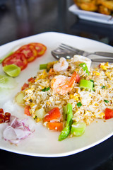 close up Fried rice with shrimp