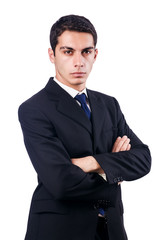 Handsome businessman isolated on white