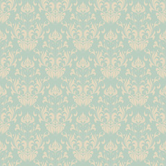 Seamless vintage wallpaper pattern. Abstract floral ornament.