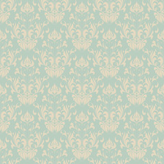 Seamless vintage wallpaper pattern. Abstract floral ornament.