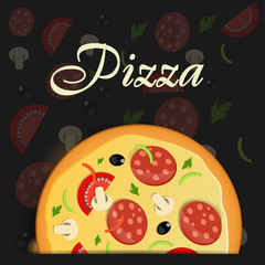 Pizza menu template vector illustration