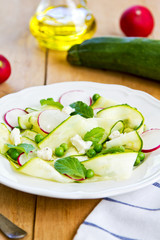 Zucchini with Pea and Feta salad