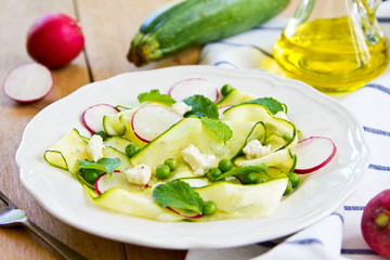 Zucchini with Pea and Feta salad