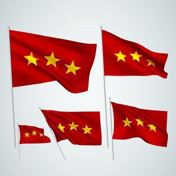 3 stars - red vector flags