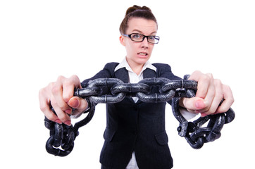 Woman with hands and handcuffs
