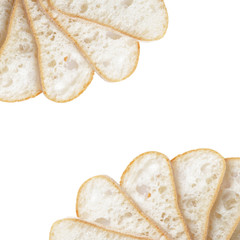 border from slices of fresh italian ciabatta bread