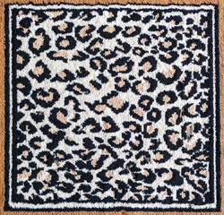 Black and white leopard tiger rug