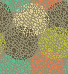 Abstract vintage seamless background with circles of dots. Retro grunge  pattern. Dotted texture