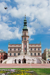 The main market square in the old town of Zamosc. It is on the U