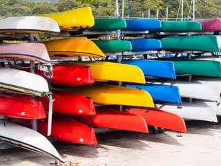 Foto op Canvas Colorful kayaks for rent © maikuto