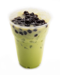 Fototapeta na wymiar bubble tea green isolated on white