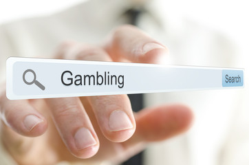 Word gambling written in search bar