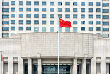official chinese military government building on people square s