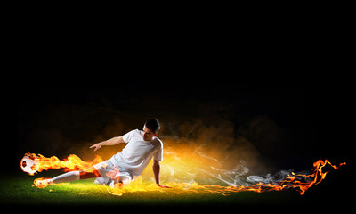 Football player with ball