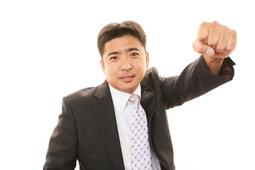 ガッツポーズのビジネスマン