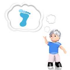 restaurant sign  thought by a 3d character