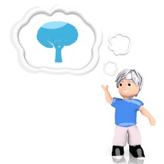 restaurant sign  thought by a 3d character