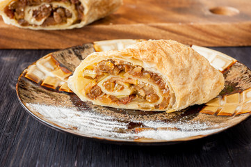 Strudel with apples