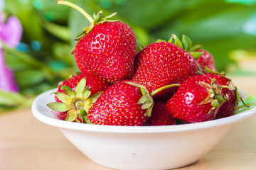 Fresh strawberries on a plate