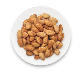 almonds on white dish