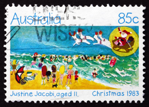 Postage stamp Australia 1983 Holiday Beach Scene, Christmas