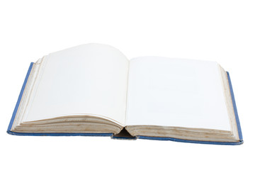 Old open empty book