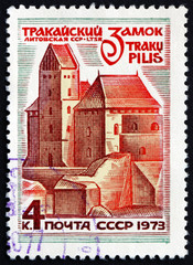 Postage stamp Russia 1973 Small Trakai Castle, Lithuania