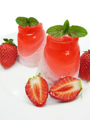 strawberry fruit dessert with yogurt