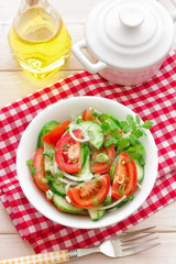 Salad with tomatoes and cucumbers