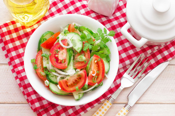 Salad with tomatoes and cucumbers