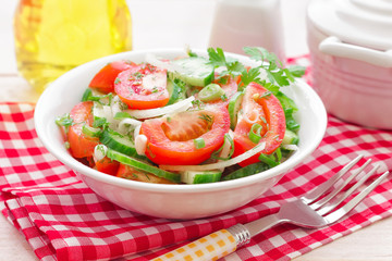 Salad with tomatoes and cucumbers