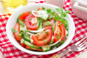 Salad with tomatoes and cucumbers