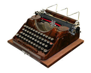 alte antike Schreibmaschine, vintage Typewriter - obrazy, fototapety, plakaty