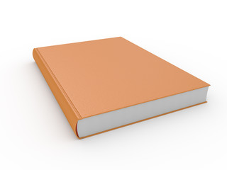 Orange book isolated on white background