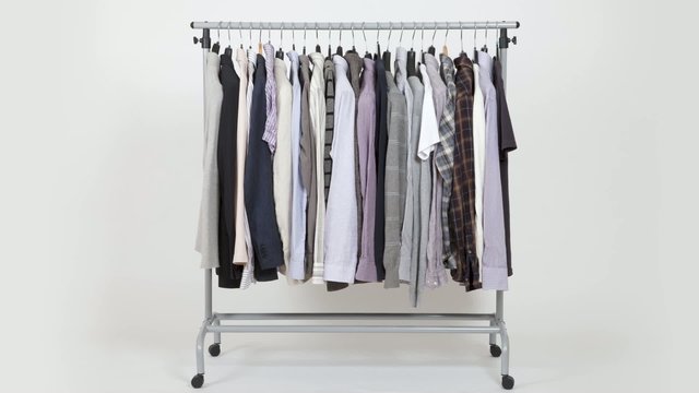 Time lapse of clothes on rack